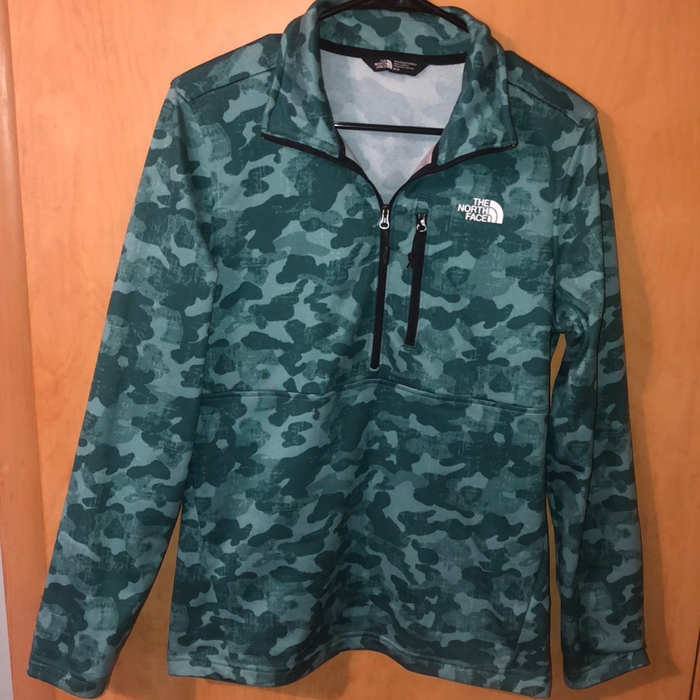 The North Face Teal Camo Zip Jacket